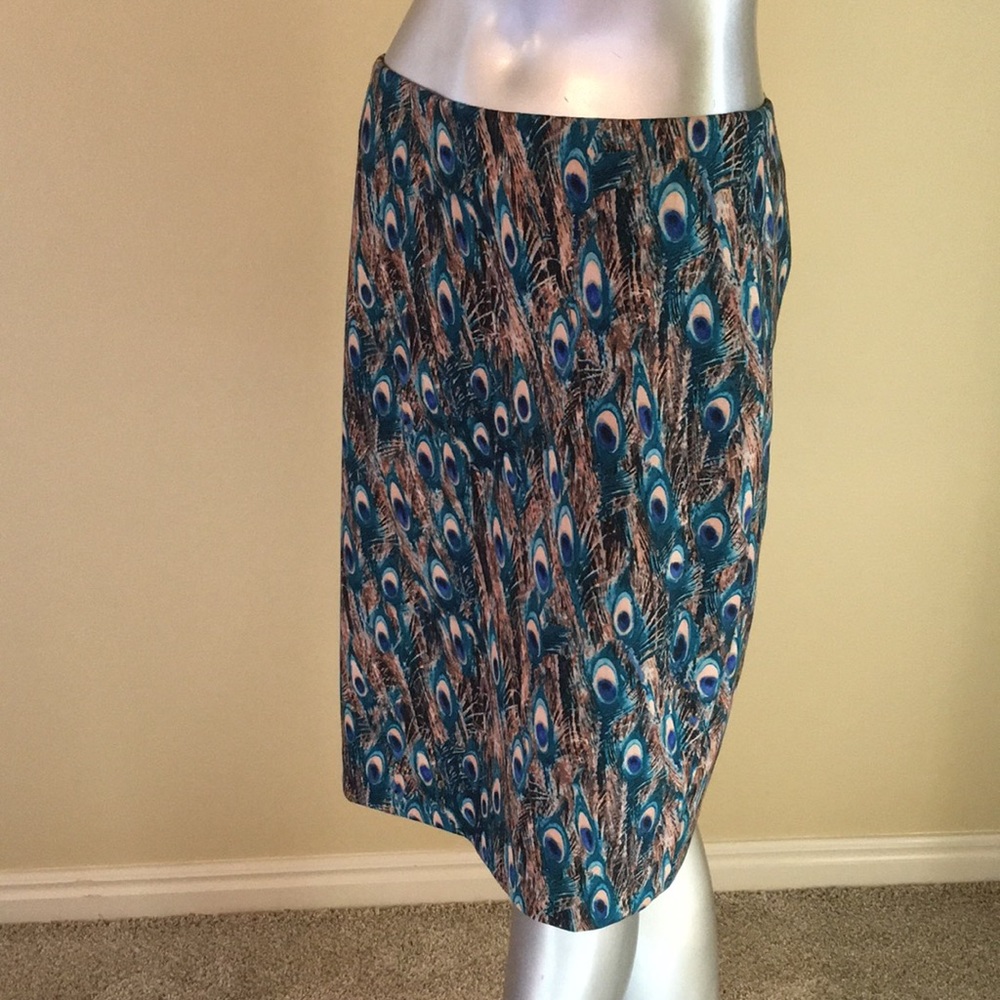 TALBOTS | Peacock Print Pencil Skirt - Picture 9 of 14